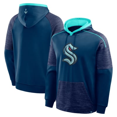 Seattle Kraken Fanatics Goaltender Defender Raglan Pullover Hoodie - Navy